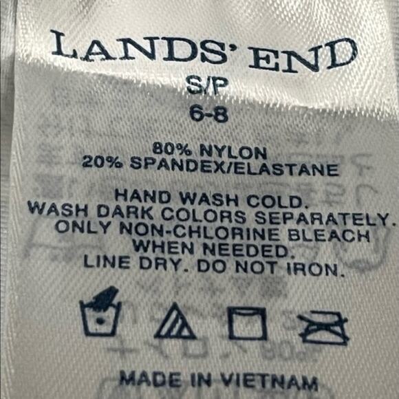 Lands’ End Black & White Floral Striped Cruise Vacation Shift Dress NWOT Size SP - Picture 8 of 10